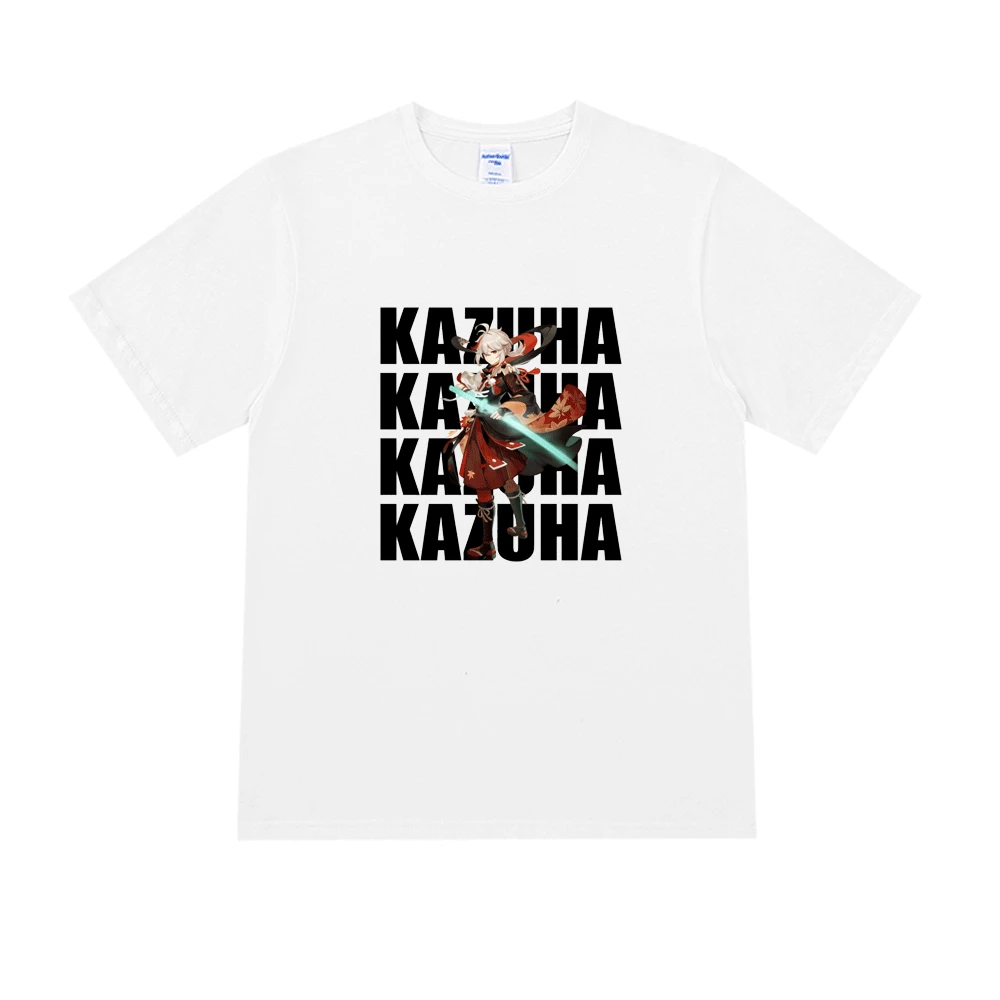 

Hot Anime Genshin Impact T Shirt Men Women Hu Tao Xiao Kaedehara Kazuha Print T-shirt Zhong Li Ke Qing Graphic Fashion Tees Tops
