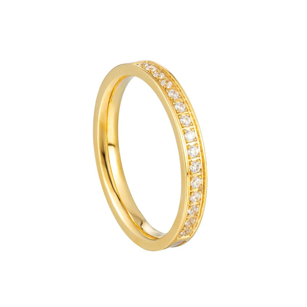 Фото AILINFA новое кольцо из нержавеющей стали с цирконом 14K позолоченное кольцо нишевое кольцо в стиле INS с белым камнем для женщин на банкет ювелир... №5