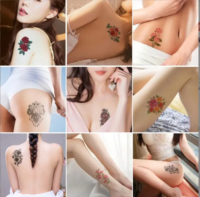 Переводные Цветочные татуировки на лицо наклейка с листьями цветами для детей