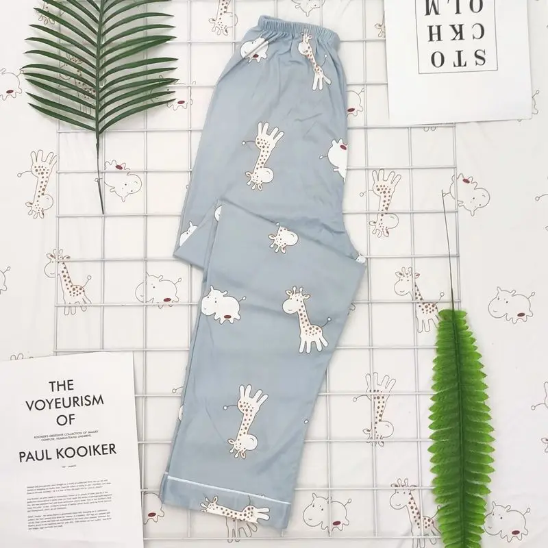 New Spring Summer Printed Pajama Pants Women Thin Soft Cartoon Korean Style Loose Sweat Trousers Femme Bottoms Pyjamas Home Wear