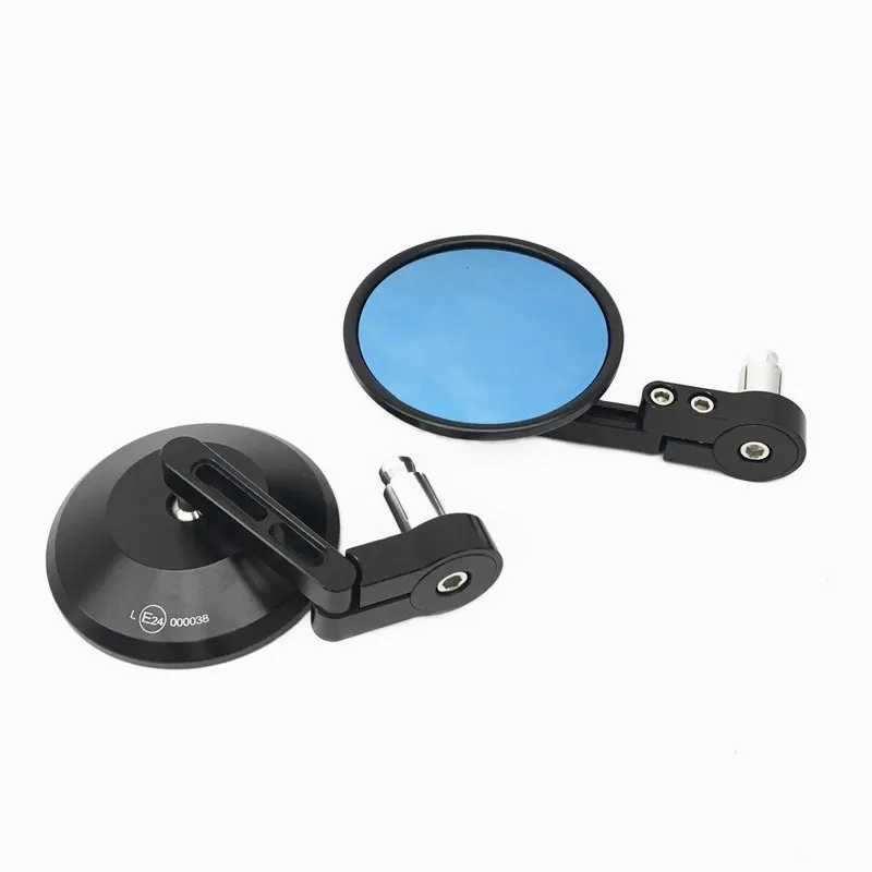 

Pair Motorcycle Mirrors Handle Bar End 7/8" 22mm Side Mirror CNC Aluminum RearView Cruiser Old School Bobber Touring Dirt bike