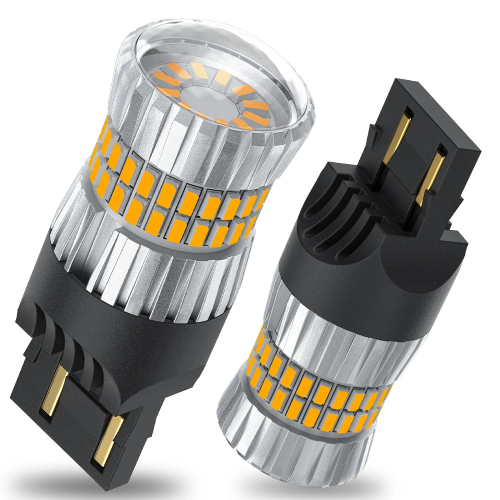 

2 шт. Canbus 7443 W21/5 Вт T20 7440 Светодиодный янтарный дневной свет с линзами заднего хода, стоп-сигнал, поворот на 360, сигнальная лампа, супер яркий