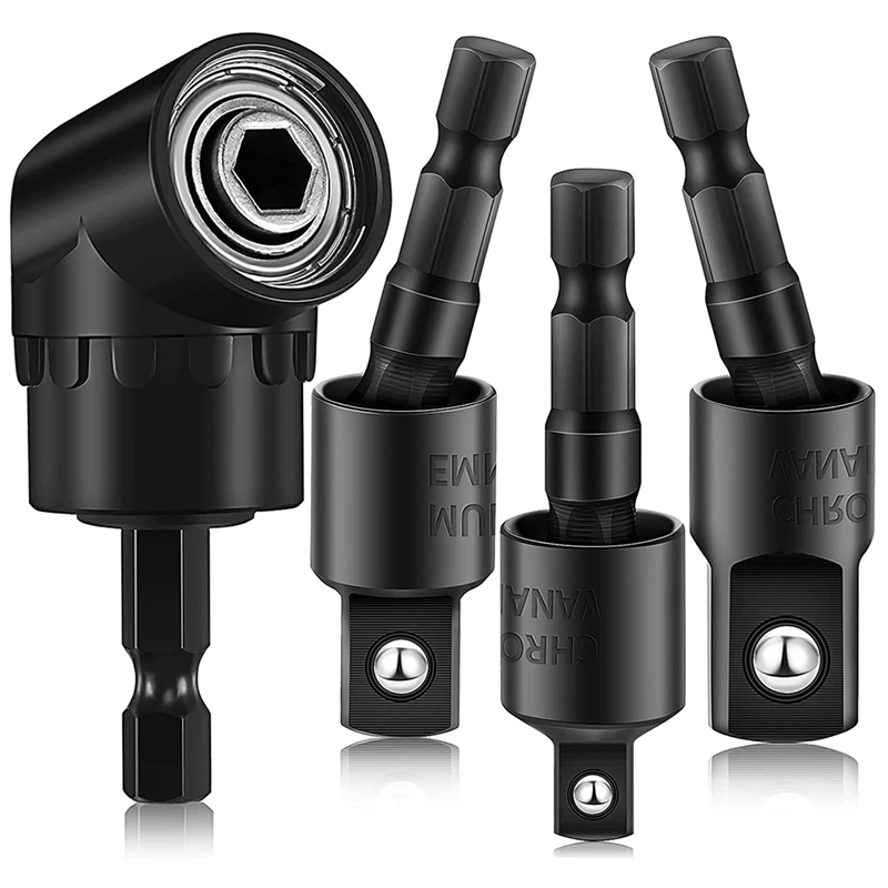 

4Pcs Impact Grade Sockets Adapter Power Drill Sockets Adapter Set With Shank Drill Adapters, For Household Workplace