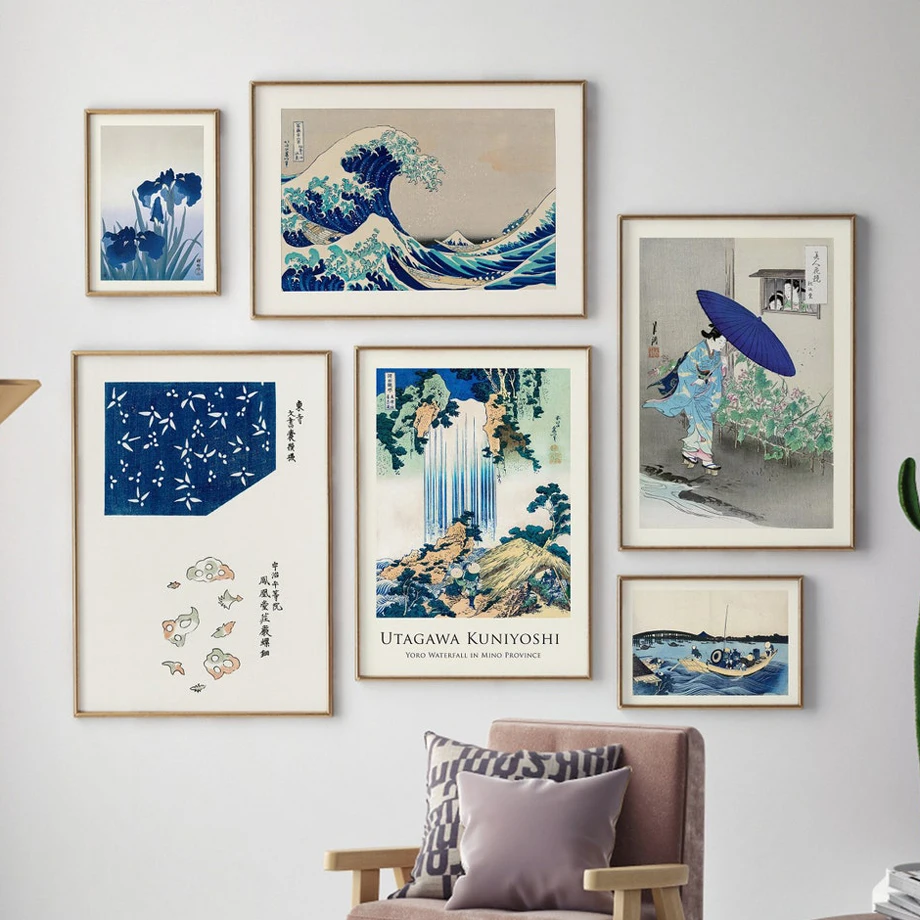 

Katsushika Hokusai Kanagawa Great Wave Posters Vintage Japanese Wall Art Print Canvas Painting Decor Pictures For Living Room