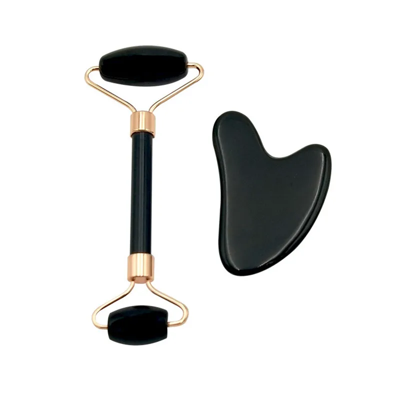 

Obsidian Gua Sha Plate нефритовый ролик-массажер для красоты лица, тела, уменьшения отечности, лица, шеи, спины, кристаллический скребок, массажный набор