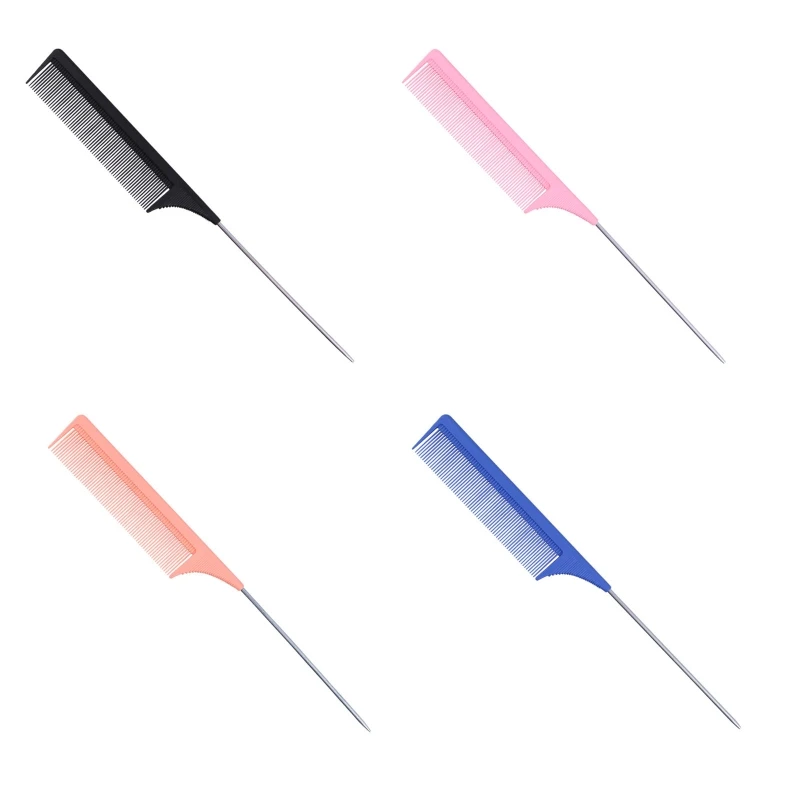 

Pro Rat Tail Comb Heat Resistant Teasing Combs with Stainless Steel Pintail Tool Drop Shipping