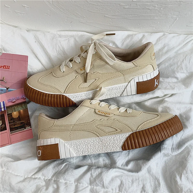 

Women Canvas Shoes Fashion Sneakers Luxury 2022 New Flats Shoes Woman Lace-Up Solid Shallow Brand Shoes Ladies Sneakers Female