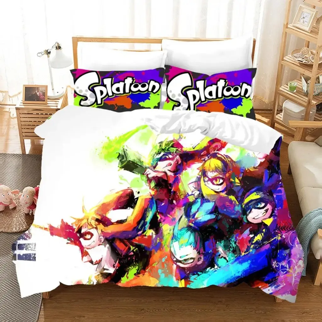 Комплект постельного белья Splatoon одинарный двойной полный Королевский большой