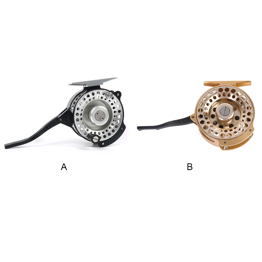 

Fly Fishing Wheel Saltwater Freshwater Rock Lake Right Hand Fish Reel Portable Tackle Tool Gear Spare for Anglers Gold