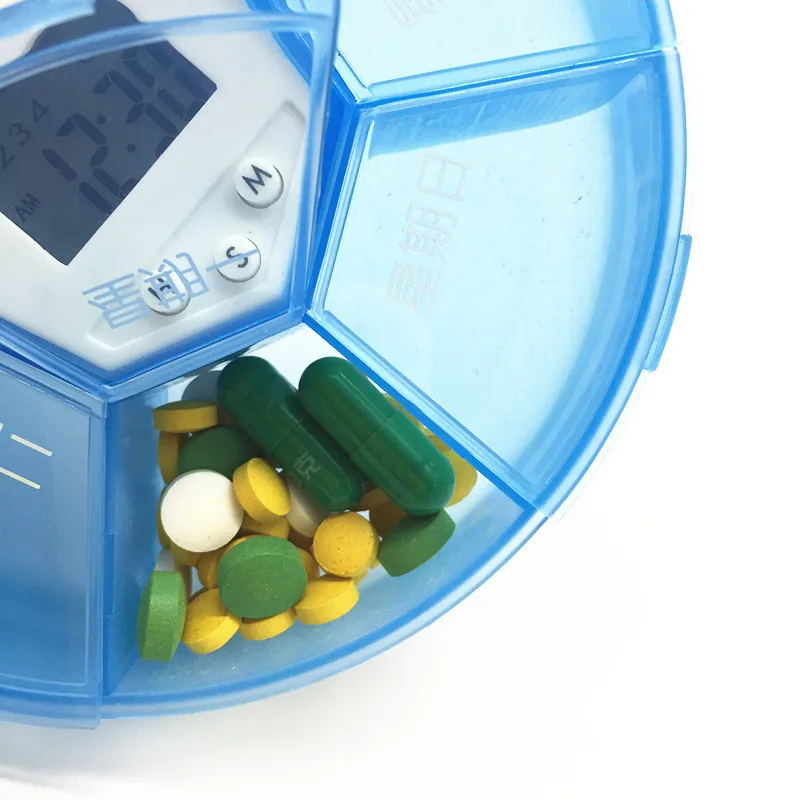 

Pill Case Alarm Timer Drug Container Electronic Timing Reminder Medicine Box Travel Organizer Portable 7 Days Tablet Holder