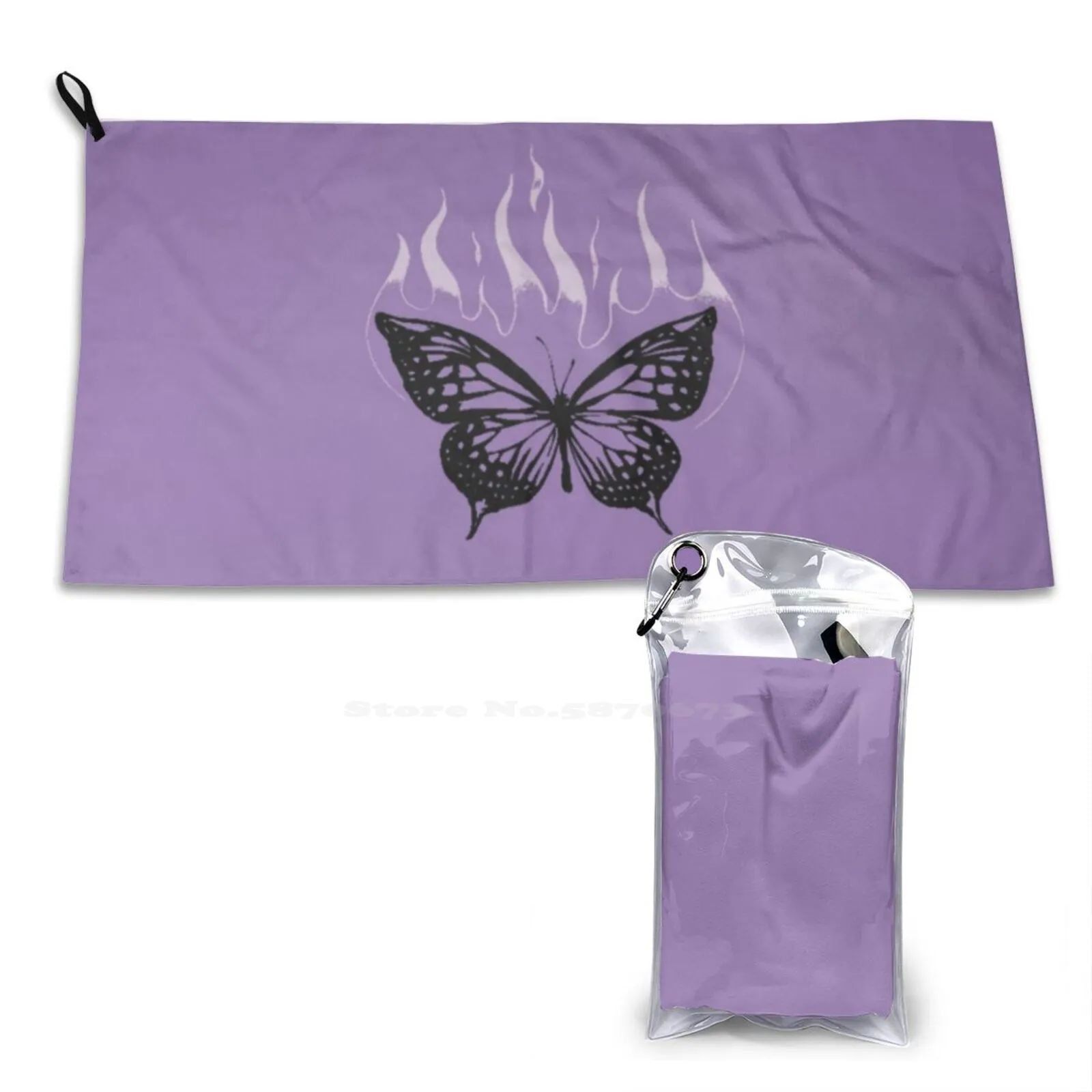 Обычные мягкие полотенца для ванной комнаты с кислыми бабочками на огне домашние