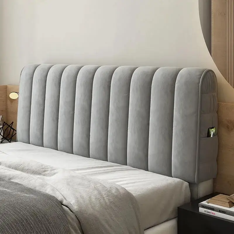 

High Quality Soft Thicken Velvet Quilted Headboard Cover All-inclusive Bed Back Protector Cover Short Plush Quilting Head Cover