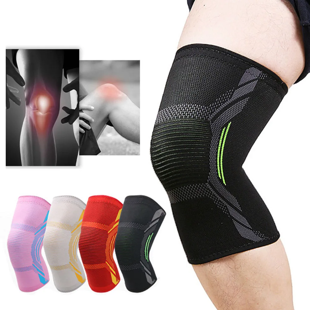 

1Pair Elastic Knee Pads Knitted Nylon Sports Compression Kneepad Cycling Knee Support Braces Sleeve for Basketball Running