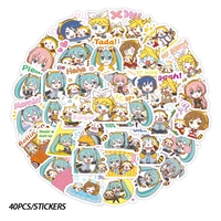 40pcs hatsune miku stickers cute miku sticker for laptop phone case cartoon anime stickers kids toys