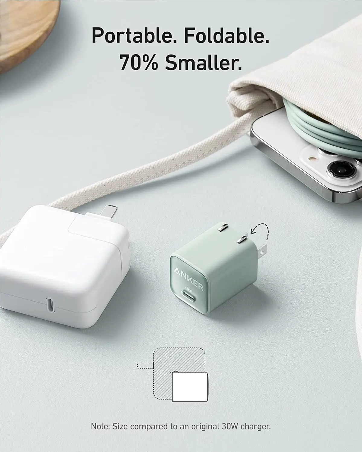 Ceny Anker 511 Nano 30W USB C GaN ładowarka, PIQ 3.0 Składana Szybka ładowarka PPS, Dla IPhone 14/14pro/13, Galaxy, IPad I Więcej Oryginalnych