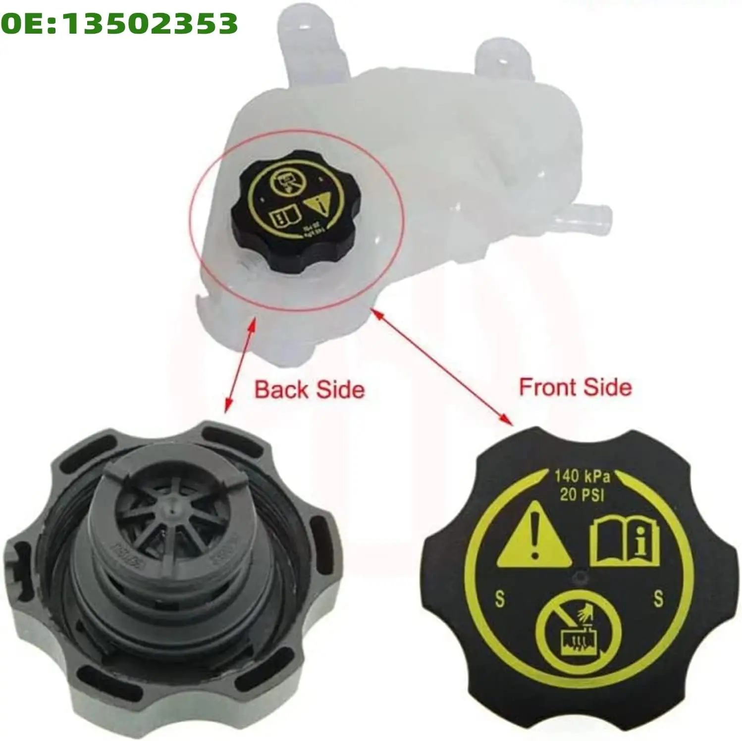 Крышка бака перенапряжения радиатора 13502353 Совместимая водная крышка Buicks Suitable 09-15