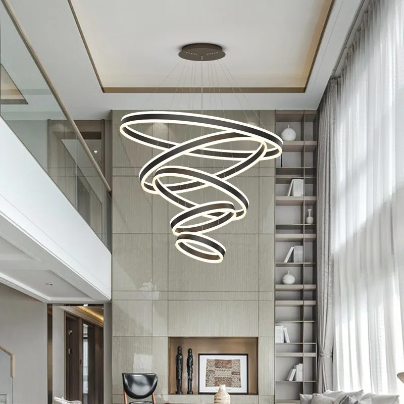 

Nordic Aluminium Led Dimmable Chandelier Living Room Smart Lamp Stairs Led Chandelier Lighting Lustre Pendant Chandelier Fixture