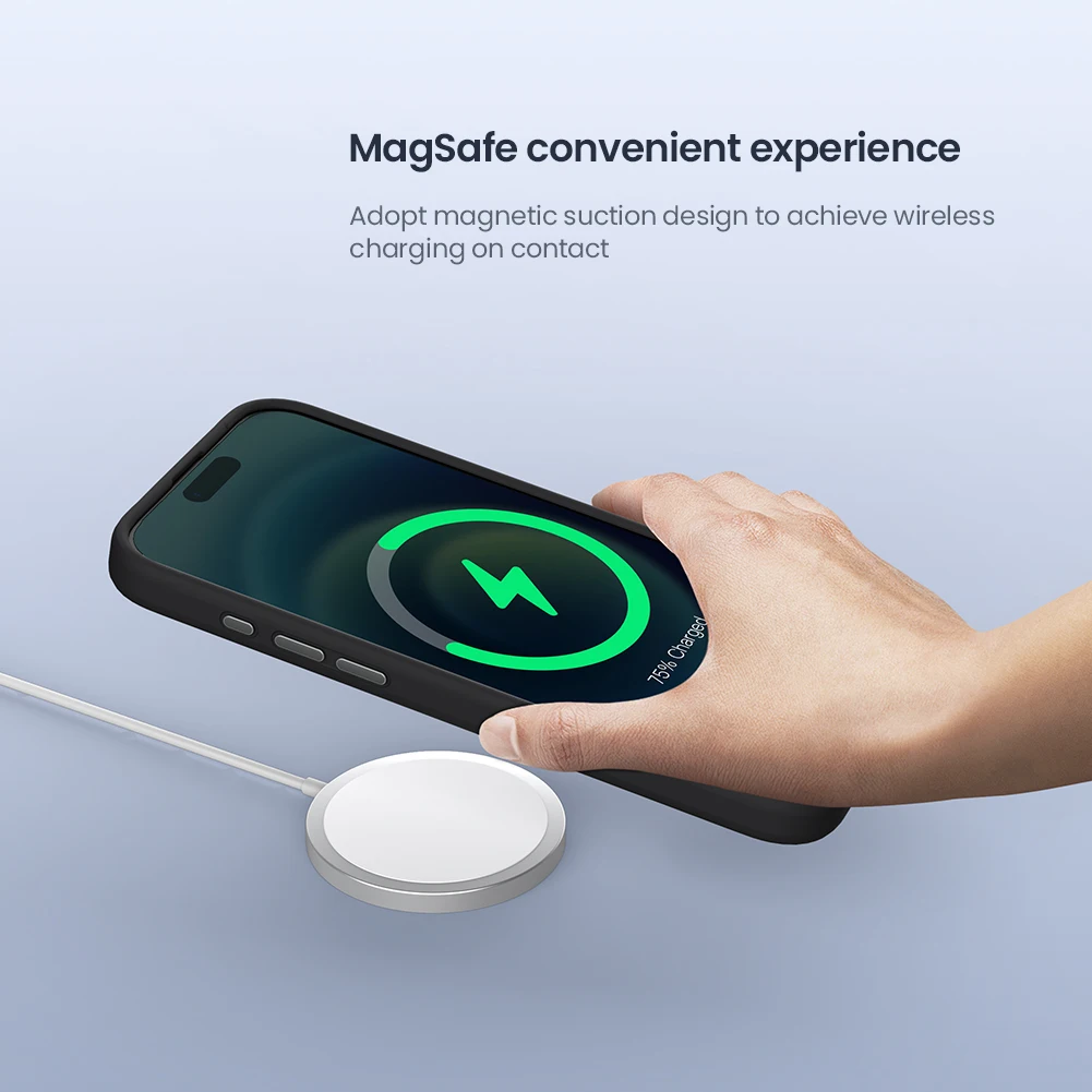 Чехол Nillkin для iPhone 16 Pro Max Magsafe классический жидкий силиконовый чехол с защитной