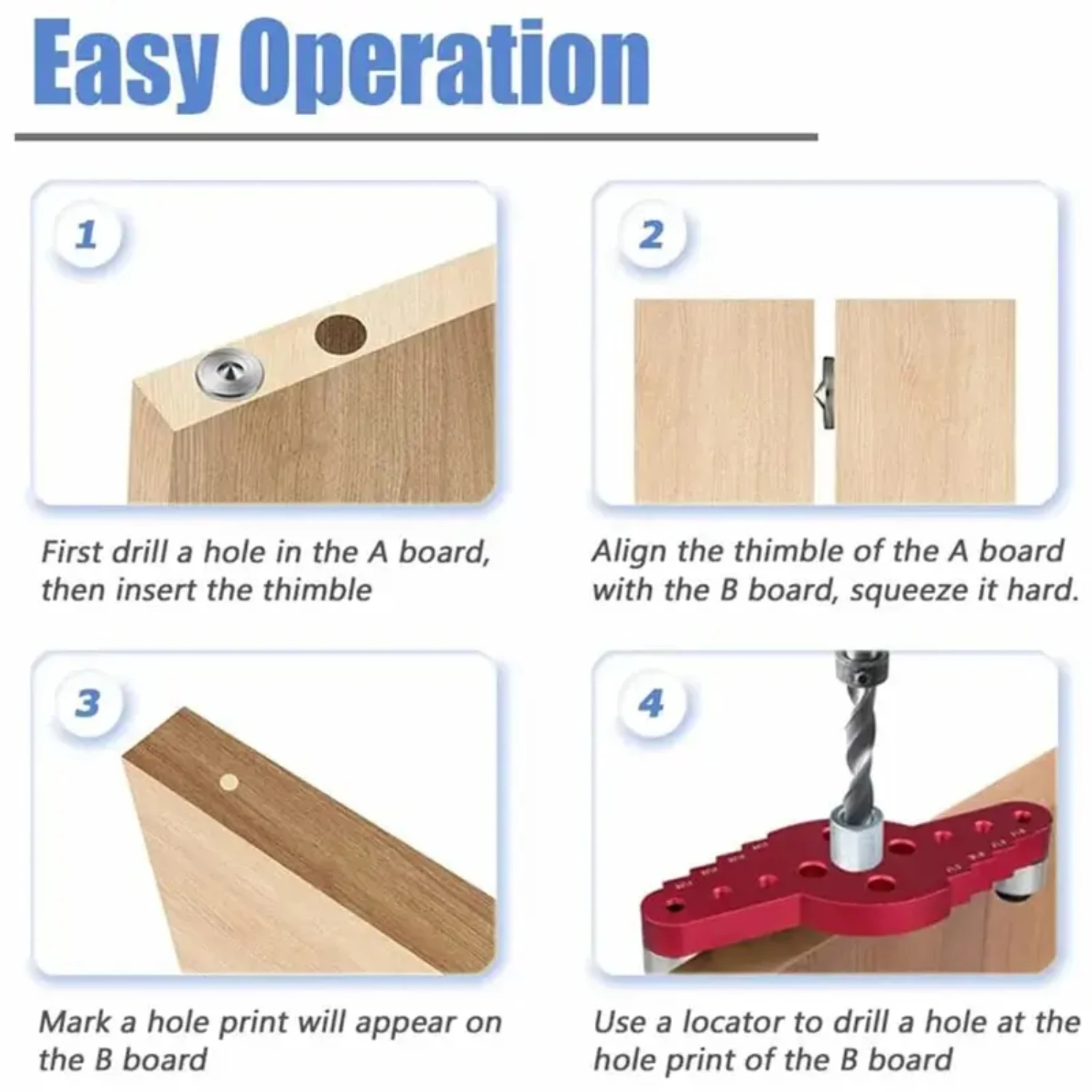 Accurate Precision Dual-Function Woodworking Dowelling Jig: Guide for Drilling and Punching with Wood Dowels Includes Scriber a