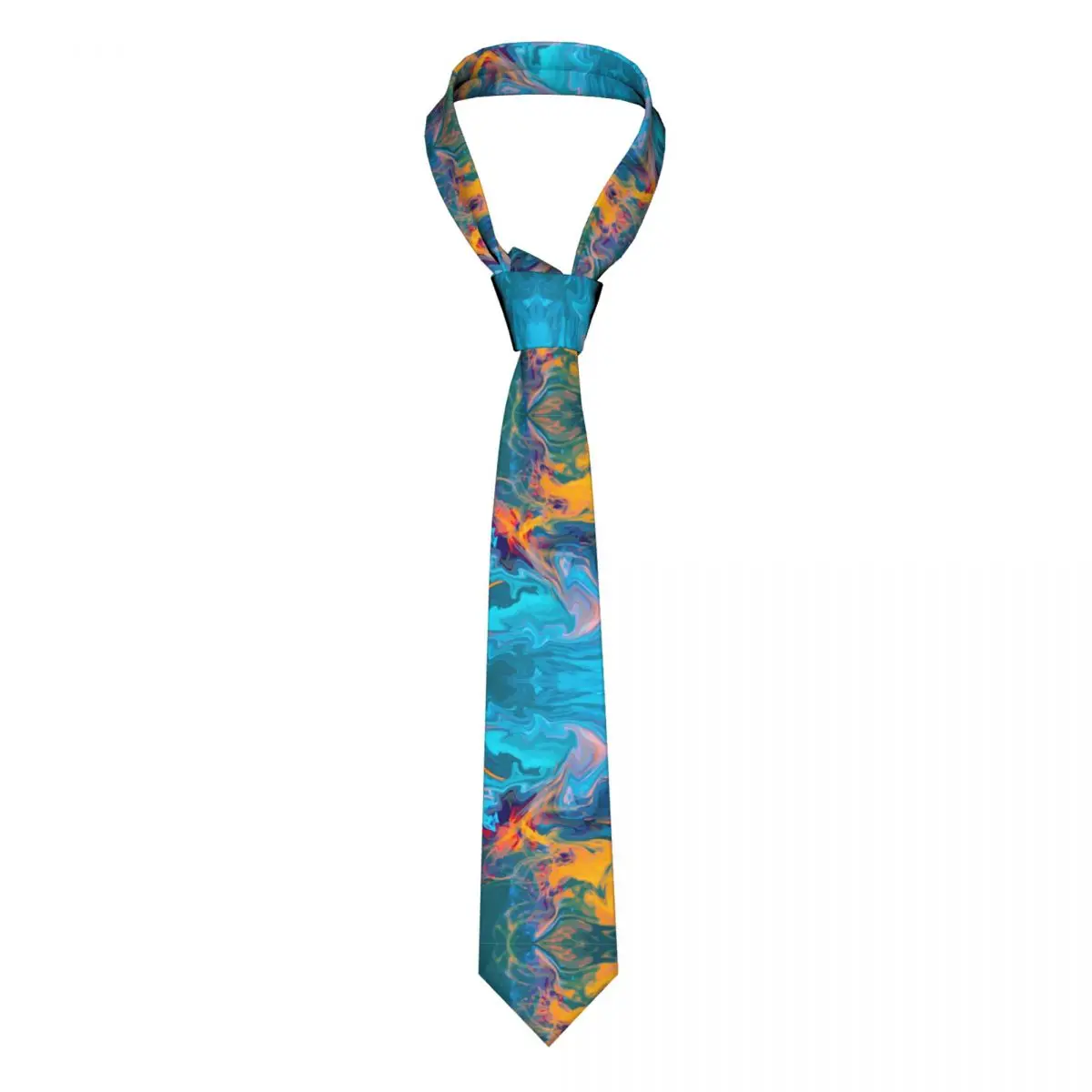 

Modern Design Abstract Marble Neckties Men Women Polyester 8 cm Splash Neon Paints Neck Ties for Fashion Wide Wear Gravata Party