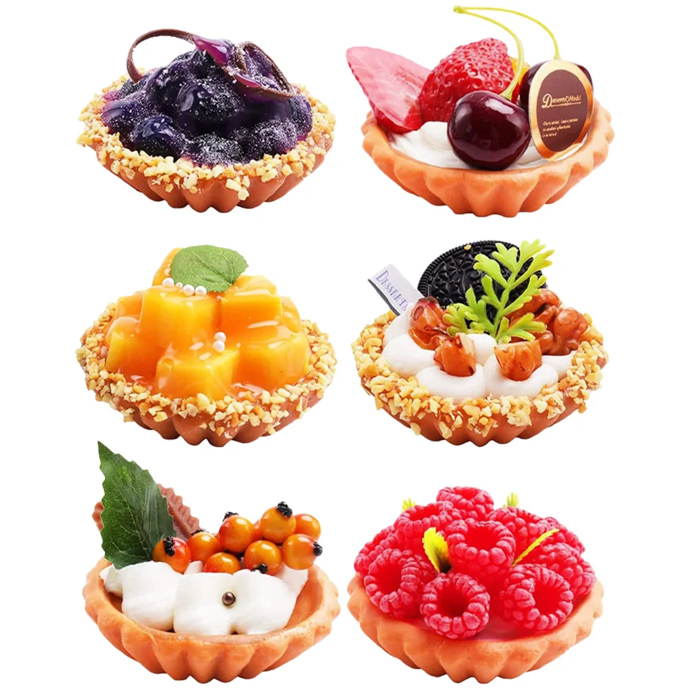 

6 Pcs Lifelike Cake Tabletop Decor Tablescape Props Artificial Dessert Fried Pies