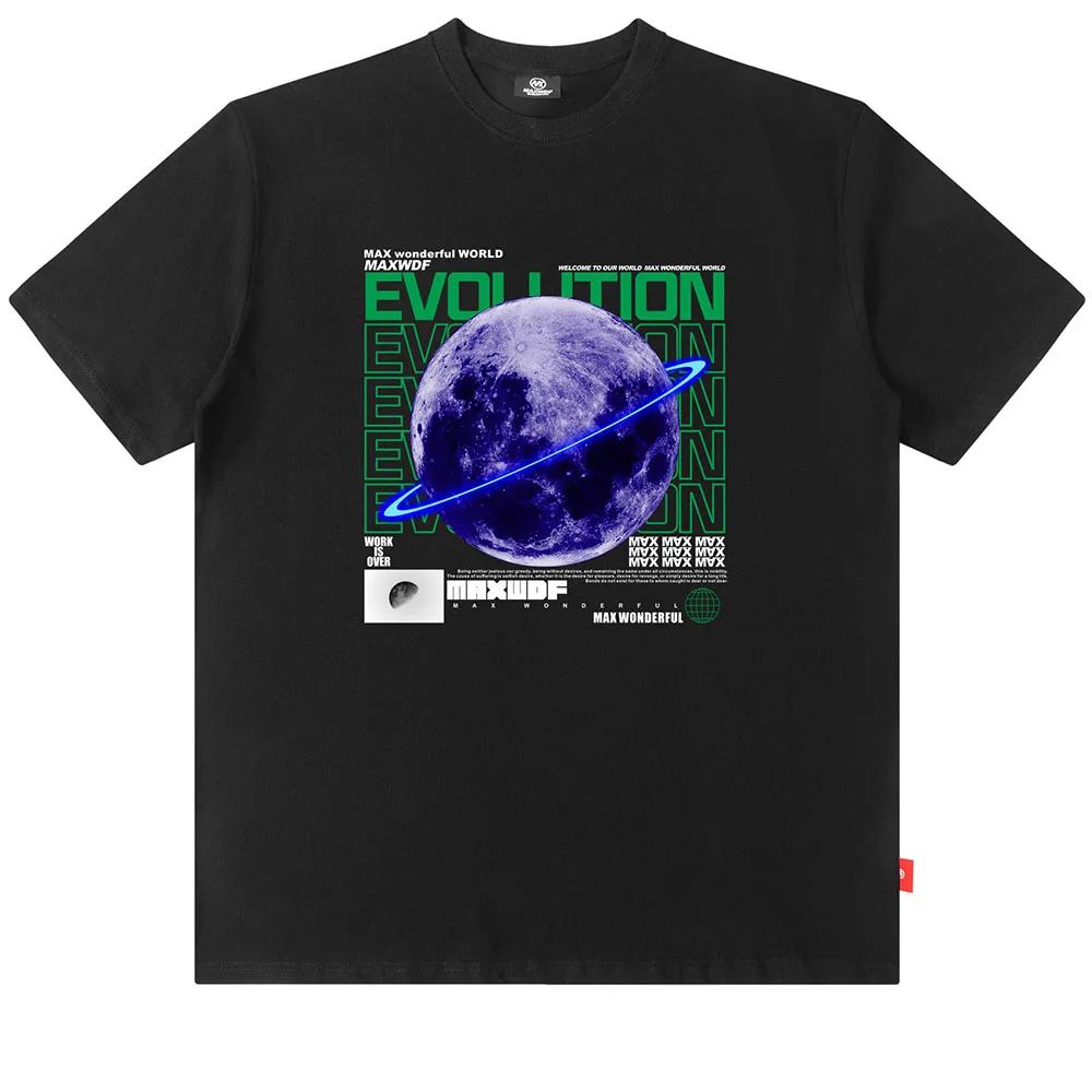 

Casual Streetwear Earth Print Oversized T-shirt Men Summer Tshirts Hip Hop T Shirts Harajuku Cotton 2022 Short Sleeve Punk Tees