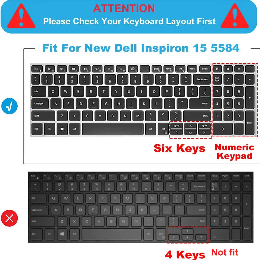 Защитный чехол для клавиатуры ноутбука Dell Inspiron 15 2021 5501 5508 5509 5584 5590 5593 5594 5598 Latitude 3500