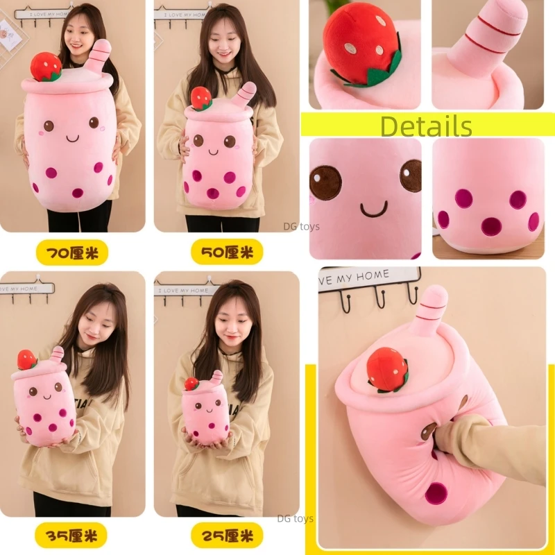 Фото Bubble Tea Boba Plushie Kawaii Декор комнаты Плюшевая игрушка Мягкое мороженое Еда Чай с молоком Мягкая подушка для объятий Подарок на день рождения для детей №5