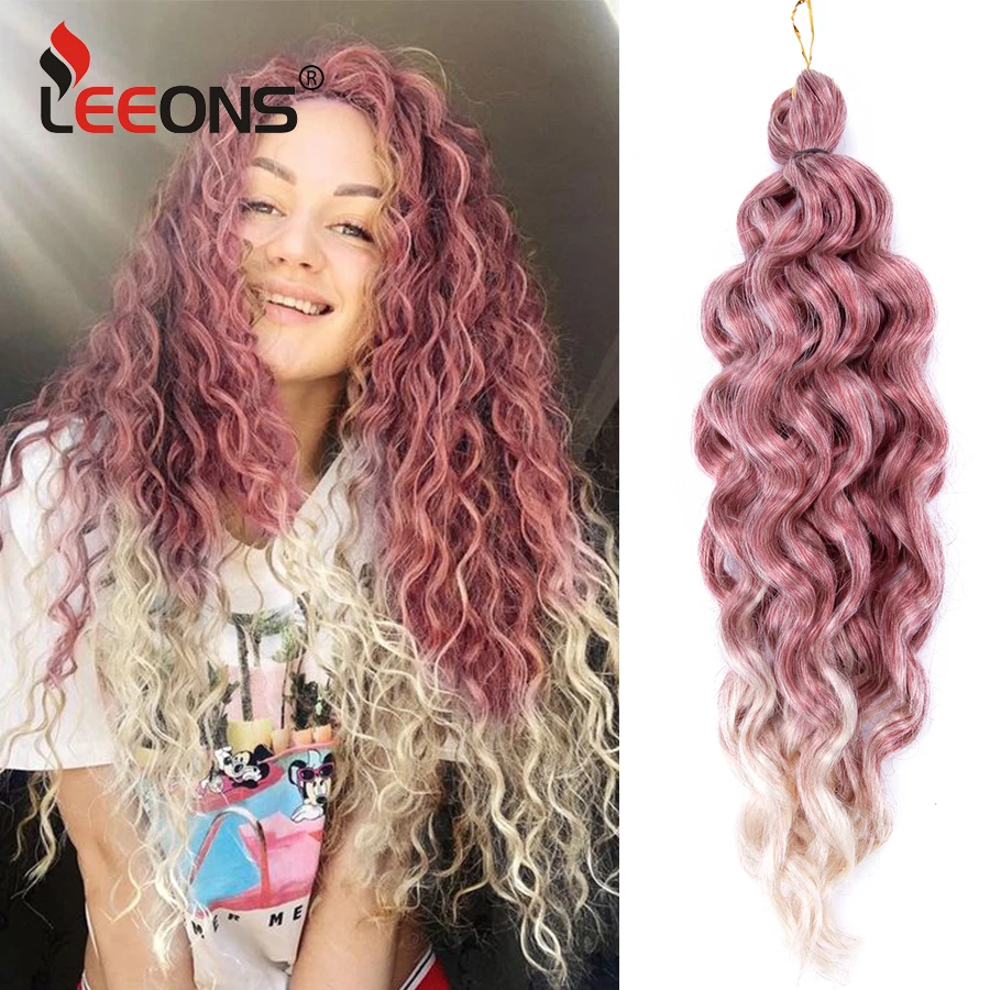 Ariel Curl Synthetic Ocean Wave Crochet Hair 18 Inch Hawaii Curl Braiding Hair Ombre Goddess Locs Boho Style Hair Extensions