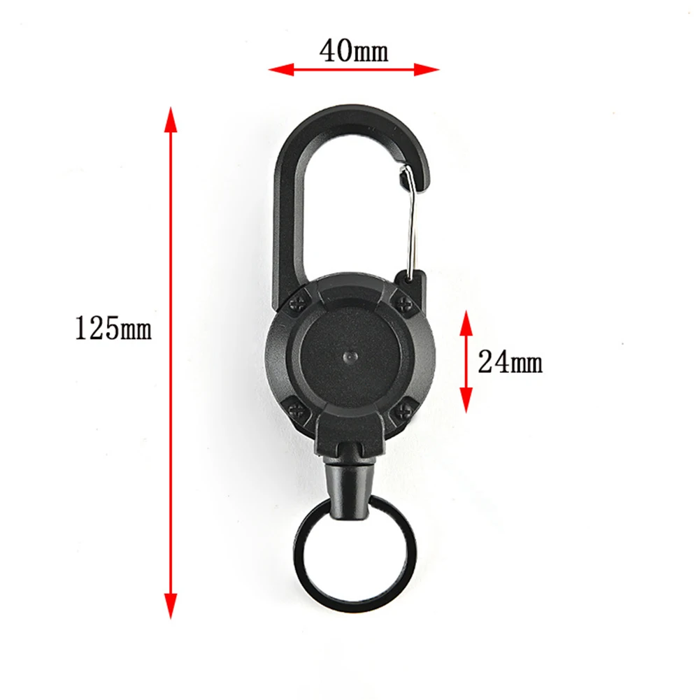 

Retractabl Key Chain Keychain Steel 125x40mm Convenient And Durable 360 Degree Rotating Back Clip Easily Clip Brand New