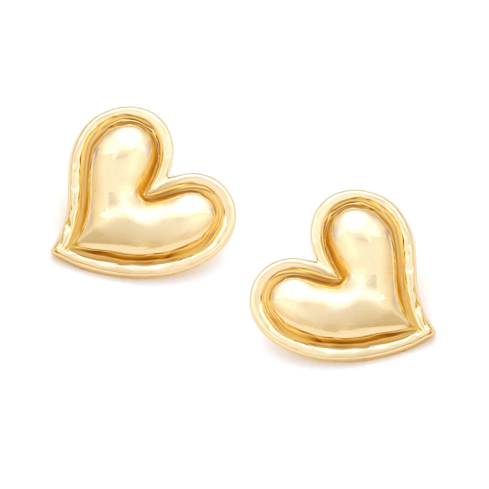 Крупные серьги в виде сердца из сплава роскошном стиле