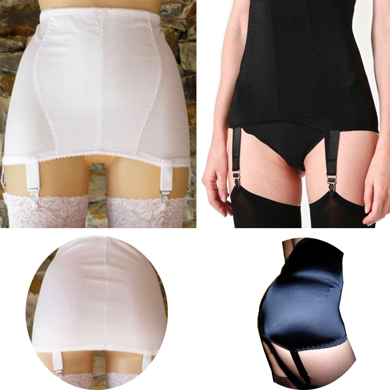 High Waist Black Garter Belt 4 Buckles Straps Transparent Suspender Belt Garters for Stockings Pantyhose Sexy Night Lingerie