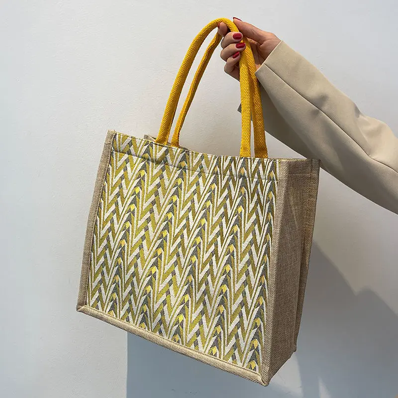 

High-Capacity Women Bag 2022 Cotton Casual Vintage Houndstooth Zipper Shoulder Bag Handbag Shopping Bag All-match Girls Bag