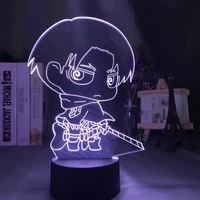 3d night light attack on titan chibi figure nightlight for home decoration light colorful battery night lamp gift