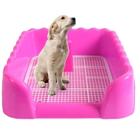portable pet toilet tray dog grid pad fence toilet bedpan puppy training pad holder with pee post blue pink durable litter boxes