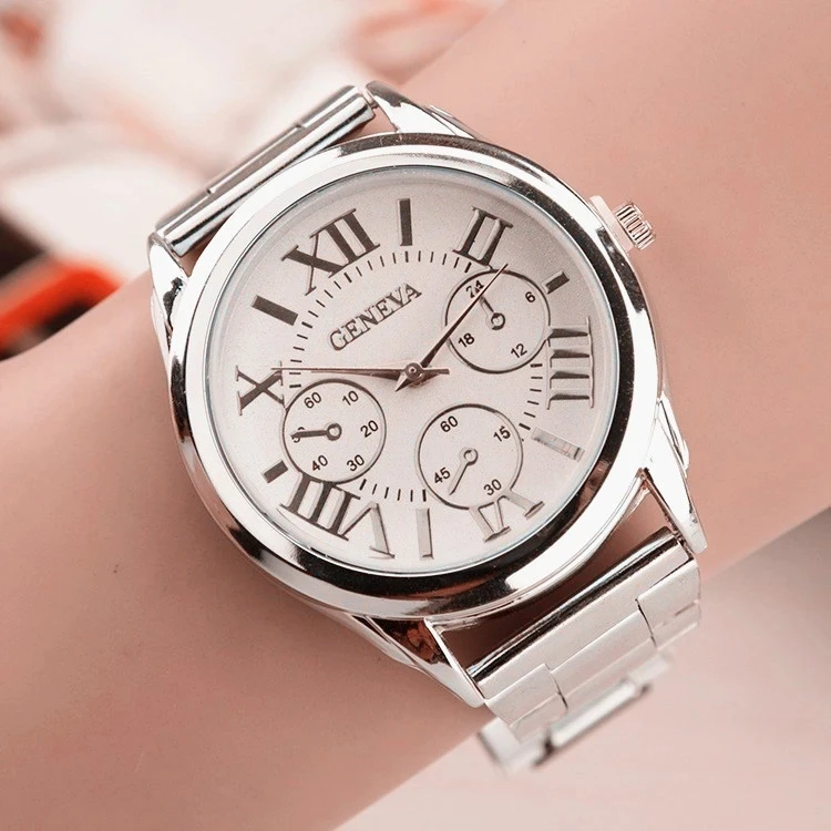 Montres 2023 Fashion Brand Geneva Women Watch Casual Quartz Luxury Stainless Steel Femmes Ladies Wristwatch Relogio Feminino