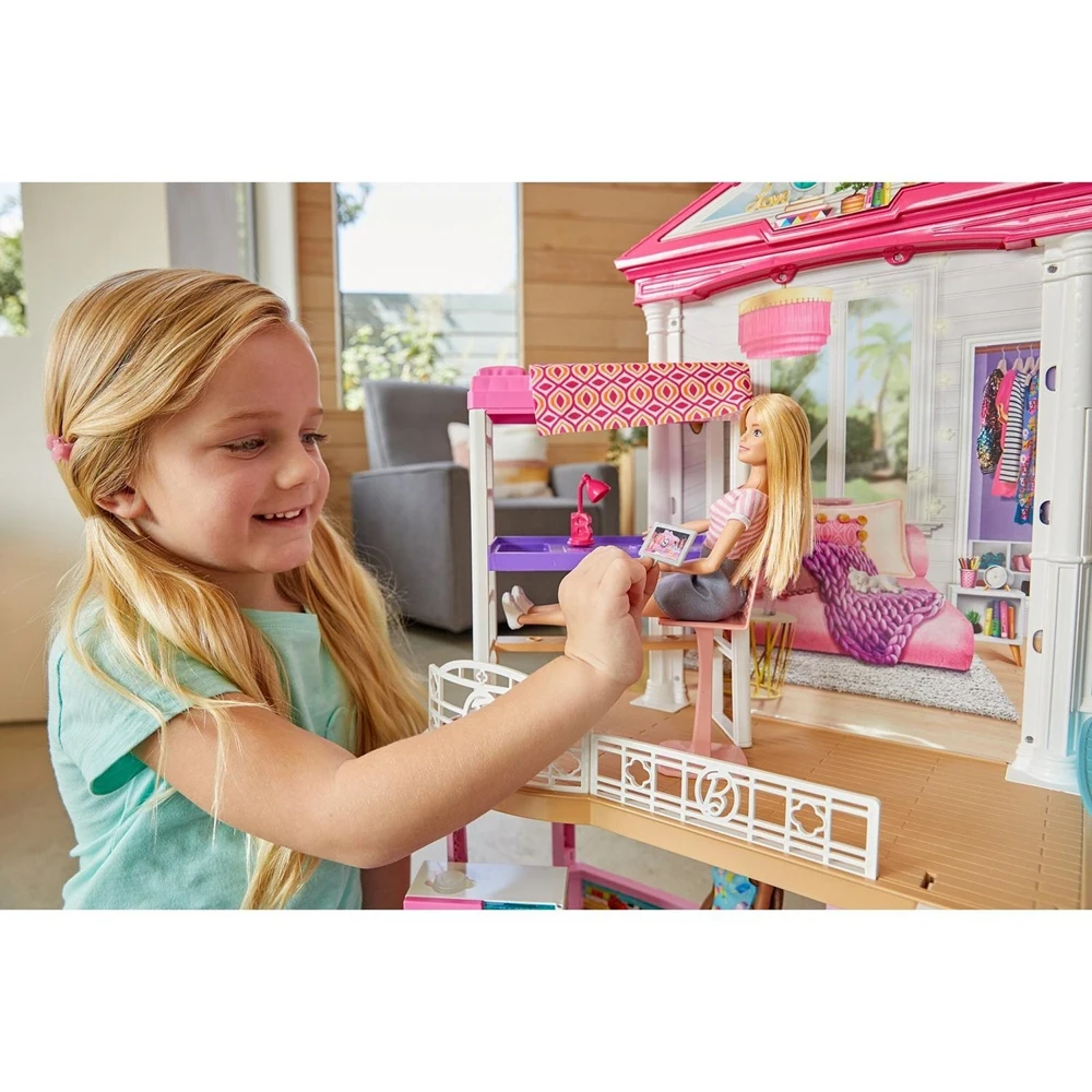 Игровой набор Барби Barbie дом+куклы +аксессуары GLH56 дом барби |