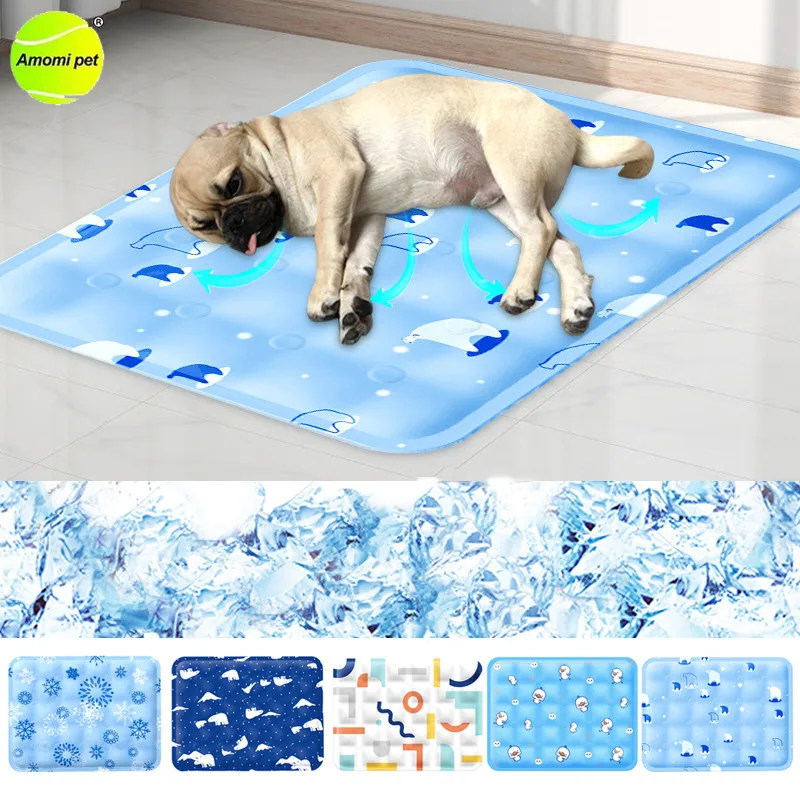 

Pet Cooling Mat Summer Dog Cat Ice Pad Breathable Physical Cooling Blanket Washable Small Medium Cool Waterproof Dogs Mats