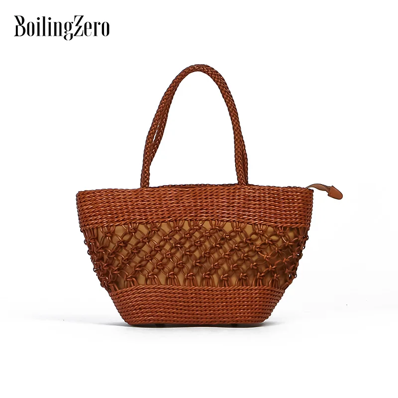 

Woven leather Tote Bags Single Shoulder Calf Hides Knitting Bag Hand Crafted Handmade Women Luxury Designer Lady Wristlets