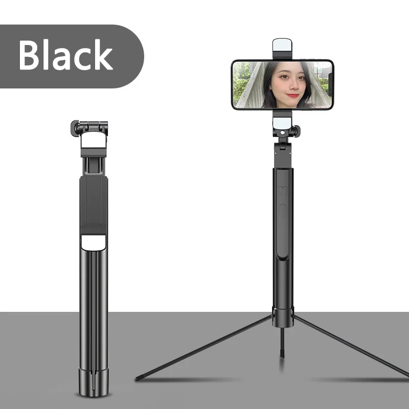 

3 Levels Fill Lights Control Foldable Selfie Stick Multi-function Tripod Retractable With Fill Light Remote Control