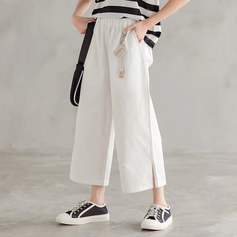 

Girls T-shirt clothes Kids summer casual pants new loose nine-point wide-leg pants children's baby short-sleeved summer clothes