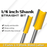 14 inch shank straight router bit single double flute wood milling cutters tungsten carbide router bits woodworking tool set