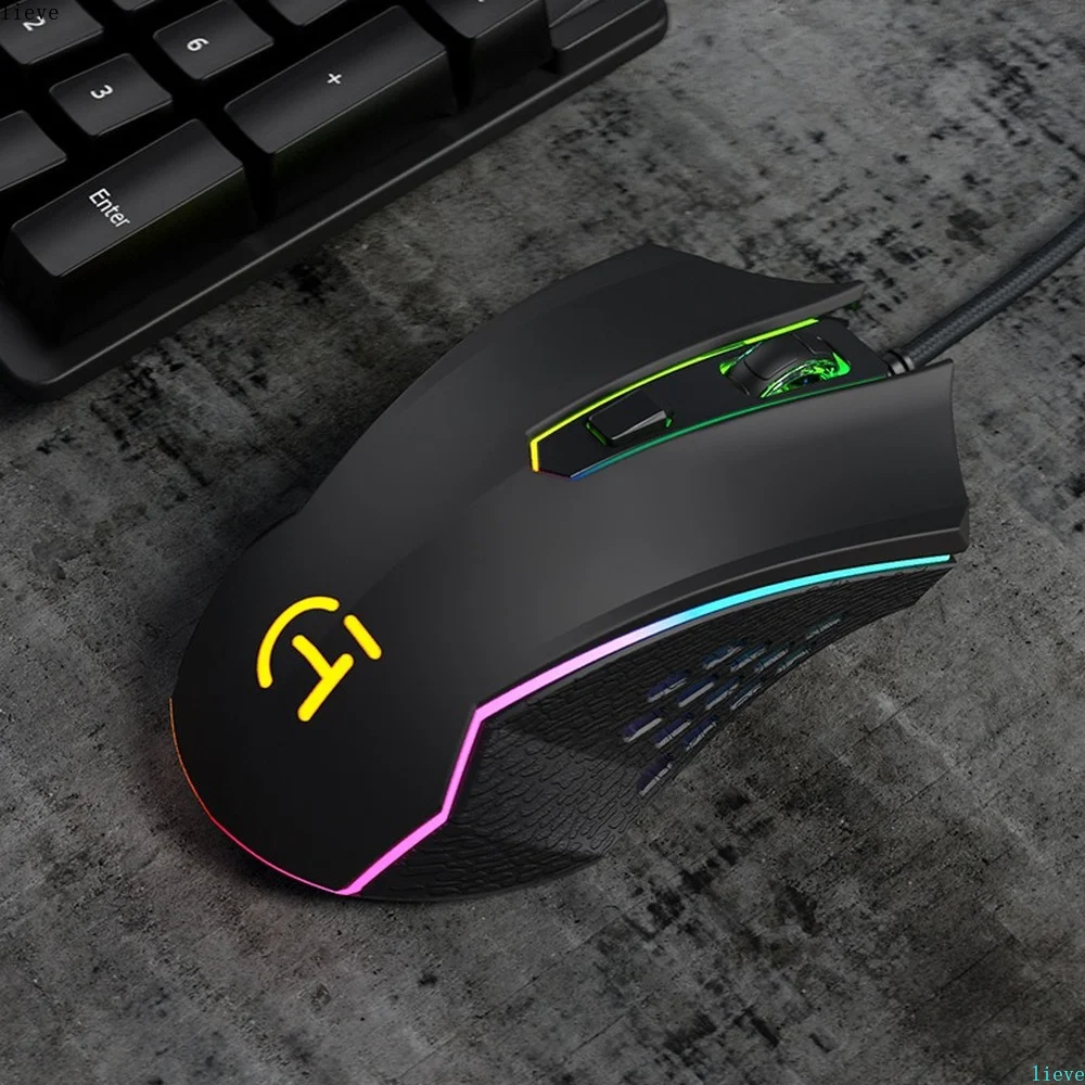 

V31 Optical 3000DPI Wired Gaming Mouse 6 Button USB Mouse With RGB BackLight Mute Mice For Laptops Desktop Computer Gamer Mouse