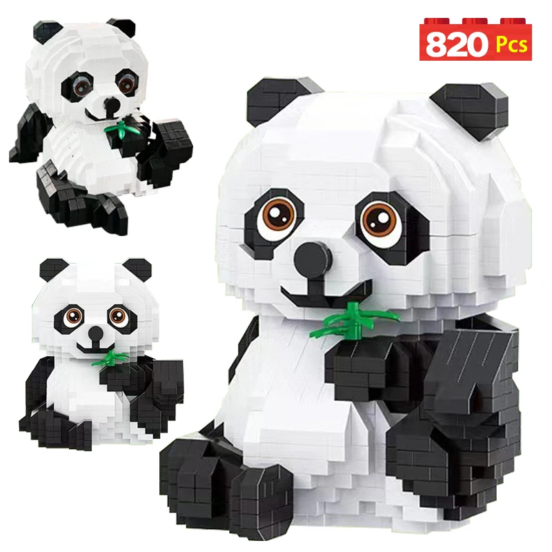 

820 шт., Детский конструктор «Сидящая панда»