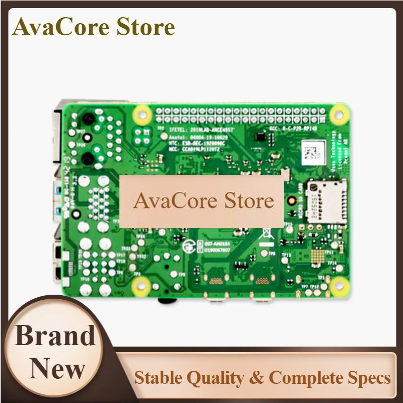 Фото AvaCore Raspberry Pi 4 Model B (4B), доступен с ОЗУ 1 ГБ / 2 ГБ / 4 ГБ / 8 ГБ, четырехъядерный процессор, тактовая частота 1,5 ГГц, опциональный комплект №1