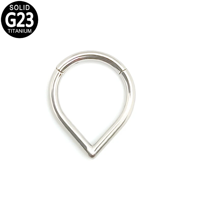 

G23 Titanium Nose Ring Daith Piercing Teardrop Hinged Segment Septum Clicker Ear Tragus Cartilage Helix Earring Body Jewelry