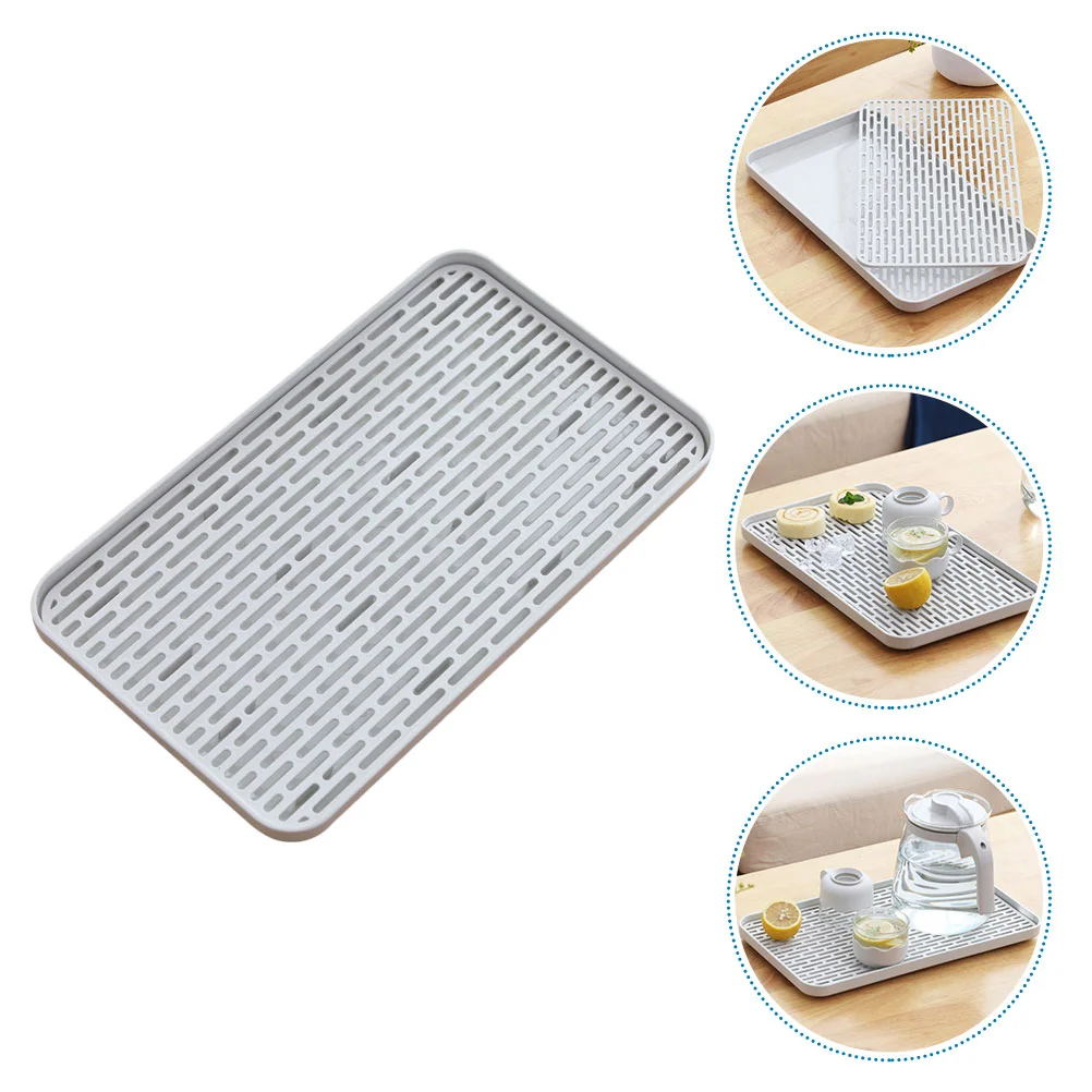 

Tray Dish Drainer Drain Draining Tea Serving Rack Holder Fruit Dryingmatkitchen Board Double Layer Pad Tarypp Storage Racks Mug