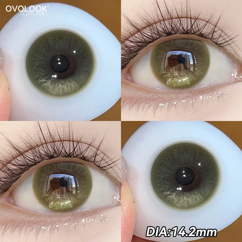 Фото OVOLOOK - Гибридные цветные контактные линзы с фиксированной осью, не вызывающие раздражения, для женщин, с эффектом водянистой глянцевой поверхности. №4