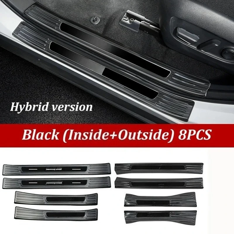 

8 шт. для Toyota RAV4 XA50 RAV4 2019 2021 2022 2023 2024 2025 из нержавеющей стали, защитная наклейка на порог автомобиля, полоса педали