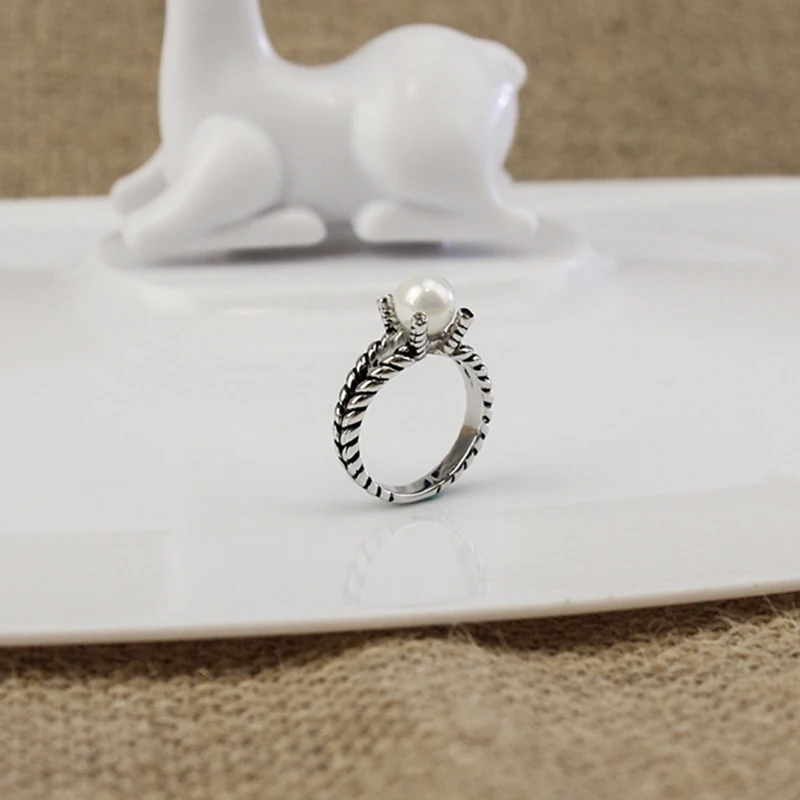 

David Yurman High Quality Four Claw Pearl Women's Ring High end Luxury Gift